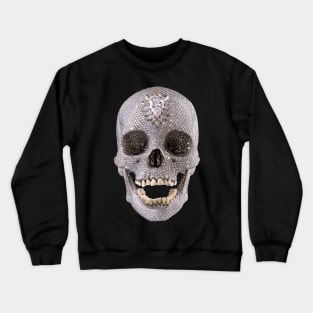 Diamond Skull Bling Shiny Sparkle Skull Diamond Crewneck Sweatshirt